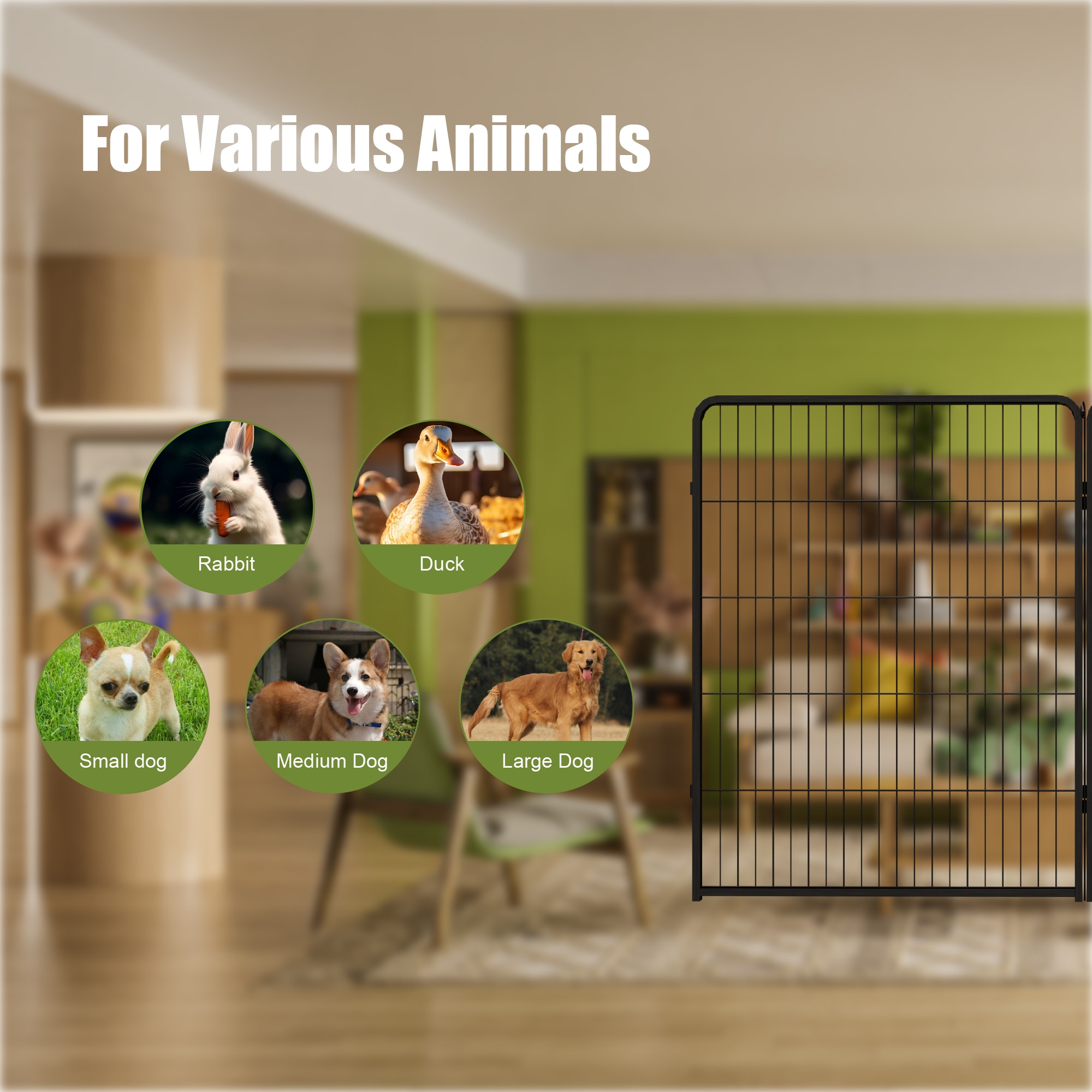 Dog Playpen For Large Medium And Small Dogs Foldable Pet Exercise Pen_voghion.com